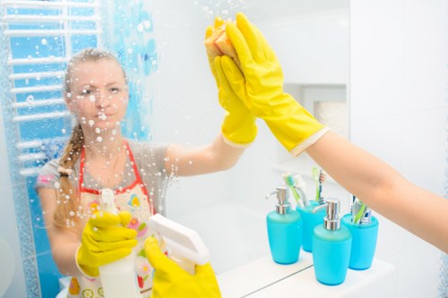 Local cleaning team preparing a Pimlico flat for new occupants